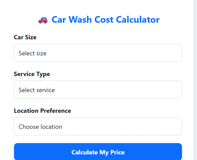 Car Wash Cost Calculator San Antonio – Estimate Detailing Prices Online